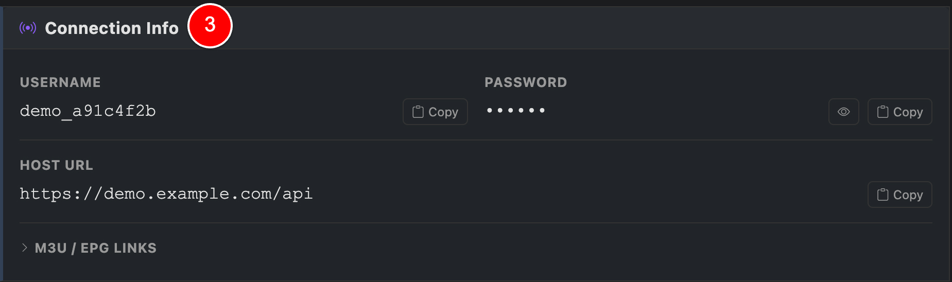 Connection Info