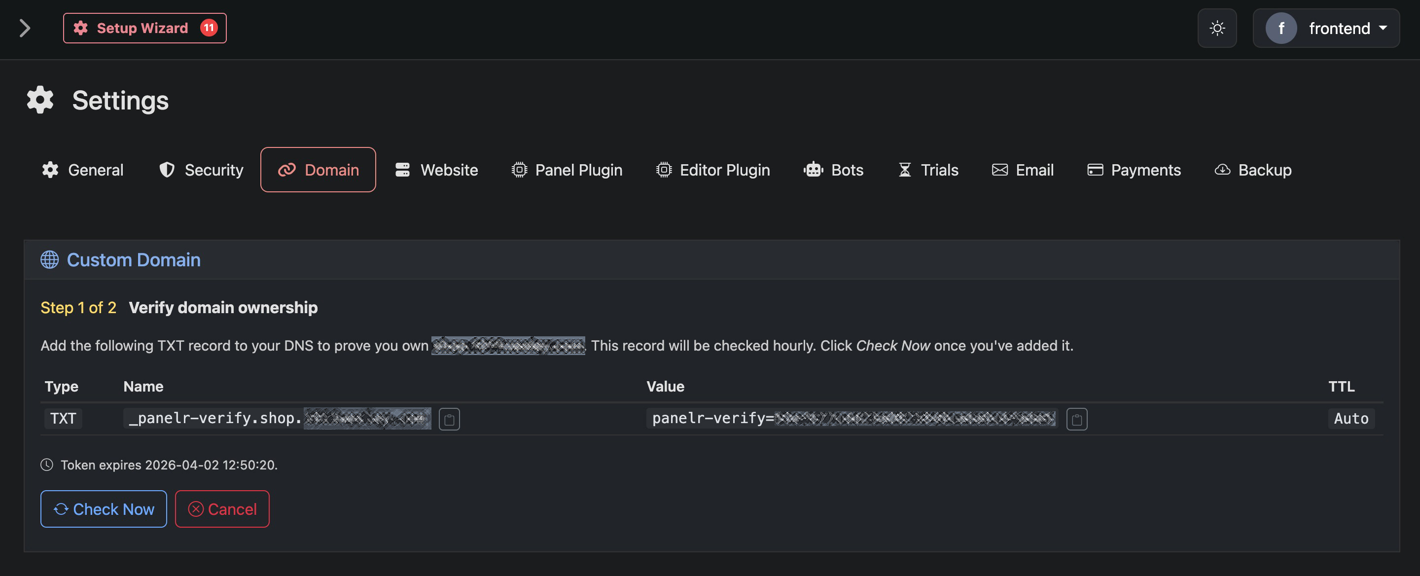 Verify Domain Ownership