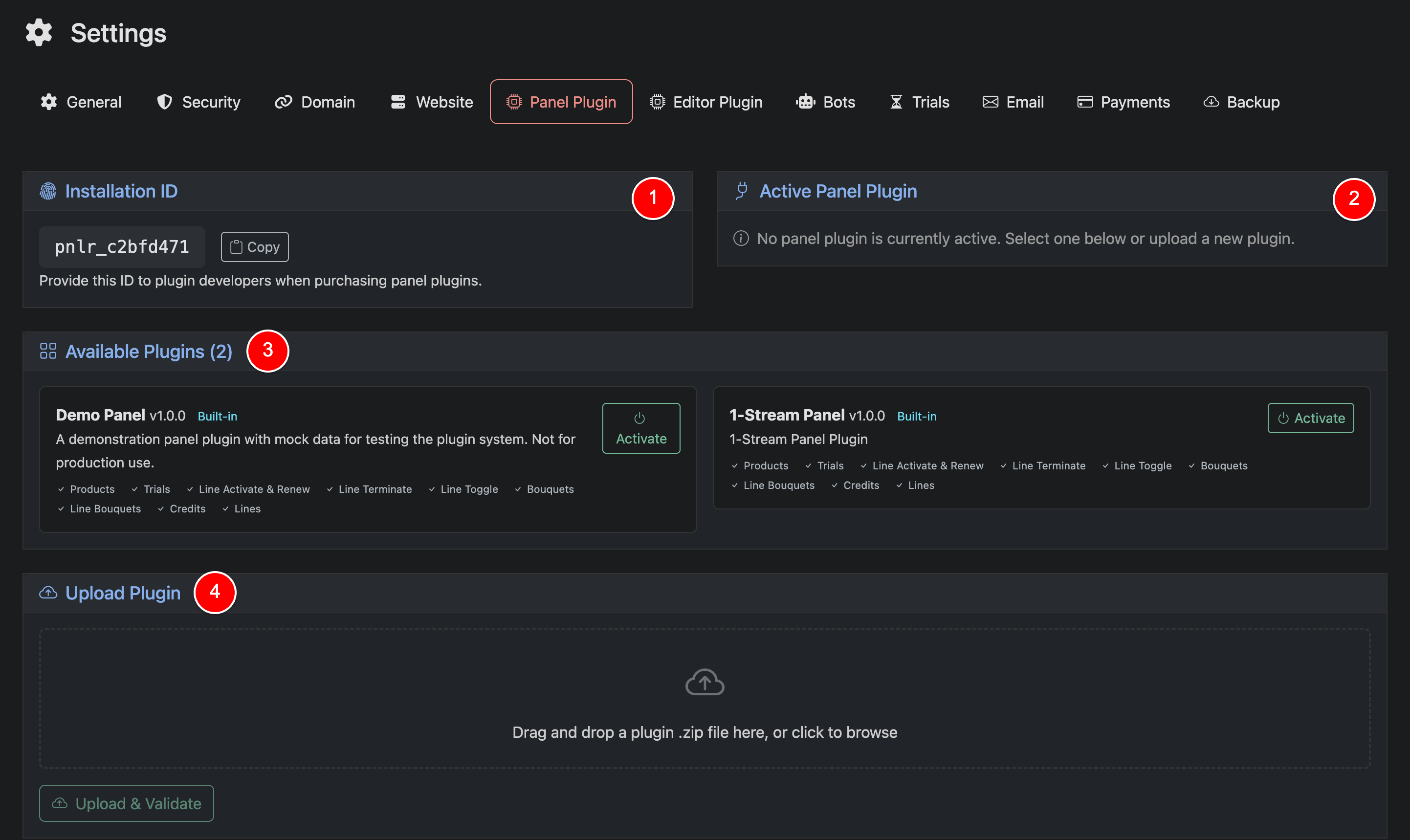 Panel Plugin Configuration