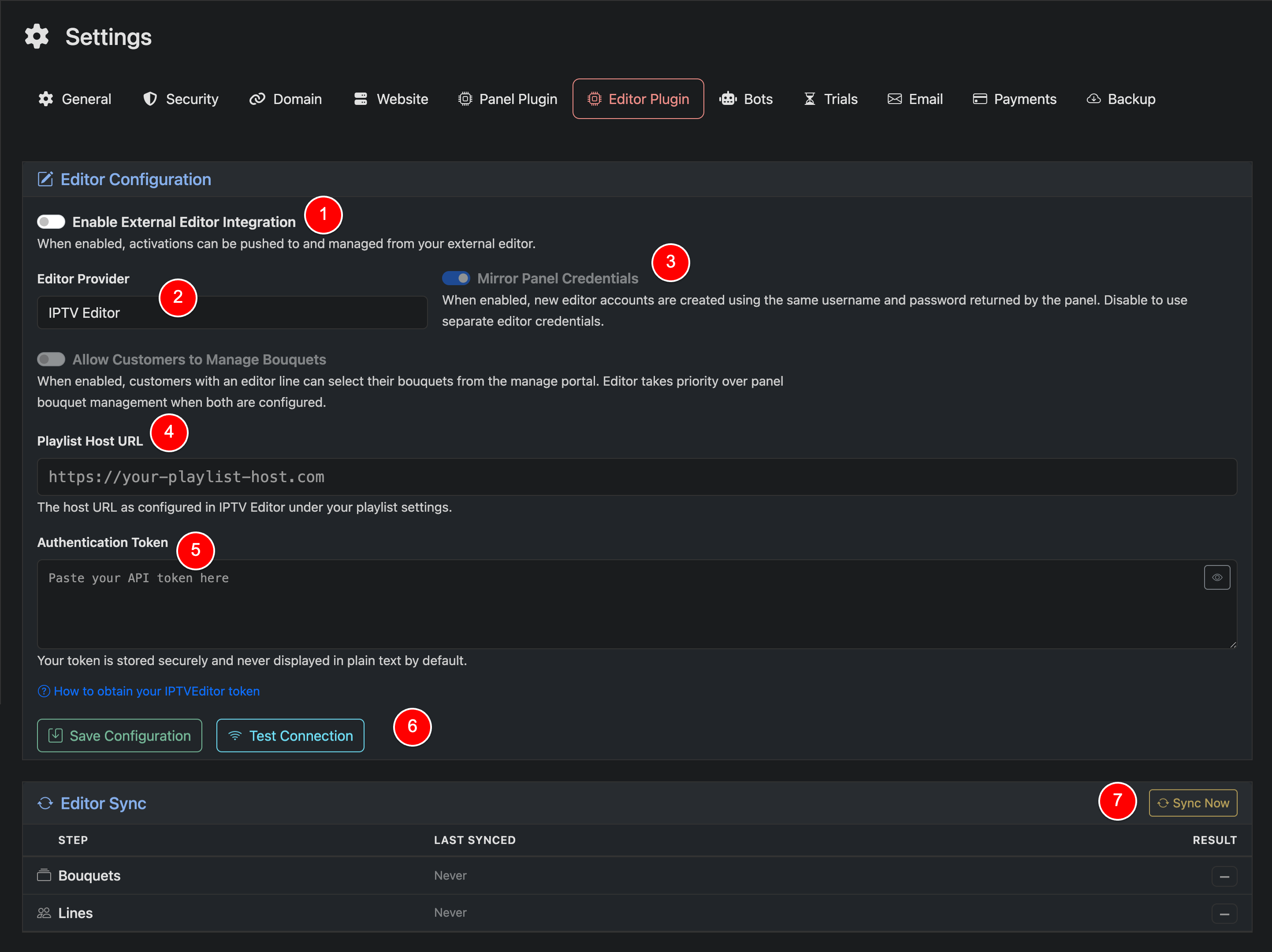 Editor Configuration