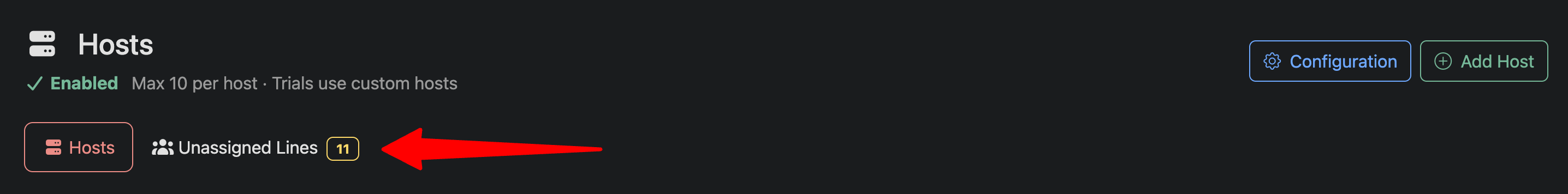 Assigning Lines to Hosts