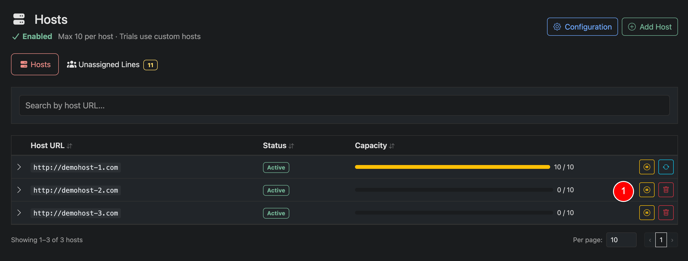 Remove a Host
