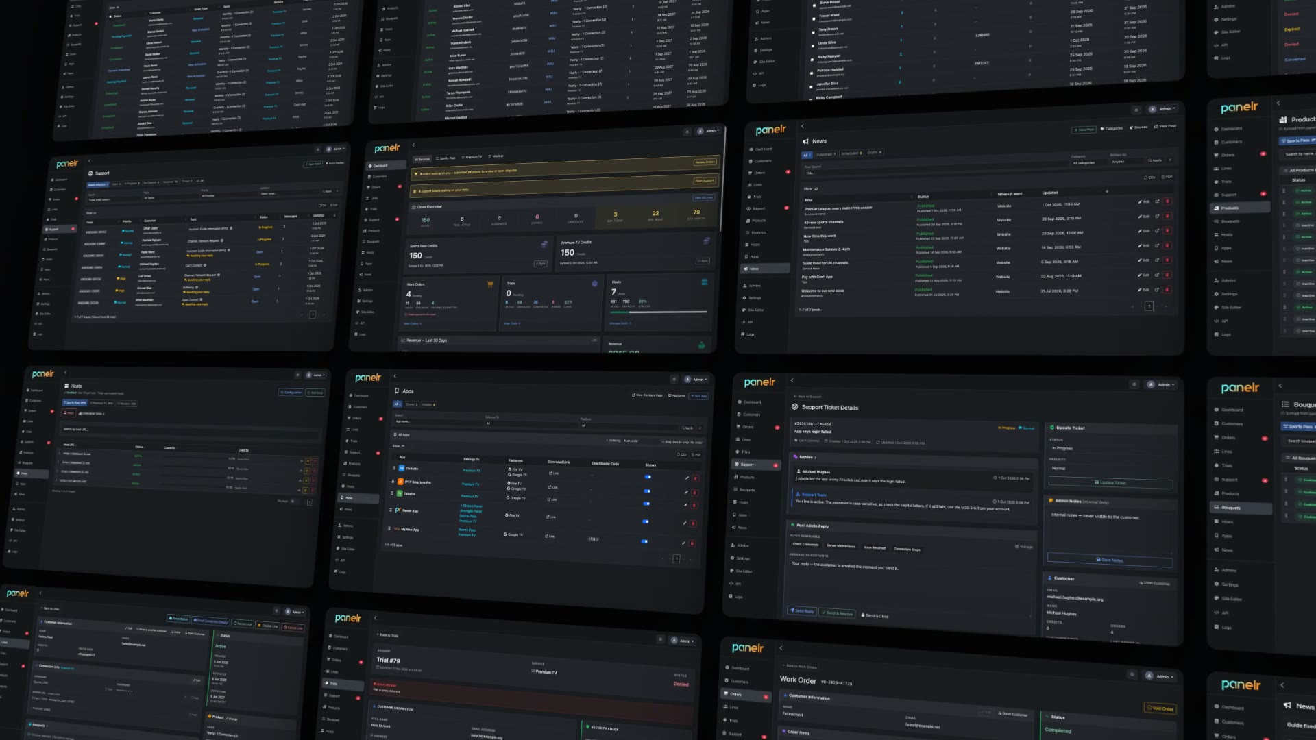 Panelr tour video: the Panelr admin, its orders, lines, trials and support screens